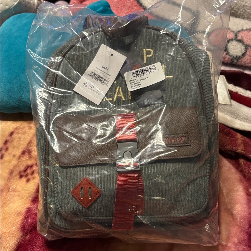 NWT Bioworld Friday The 13th Corduroy Backpack - Picture 3 of 6